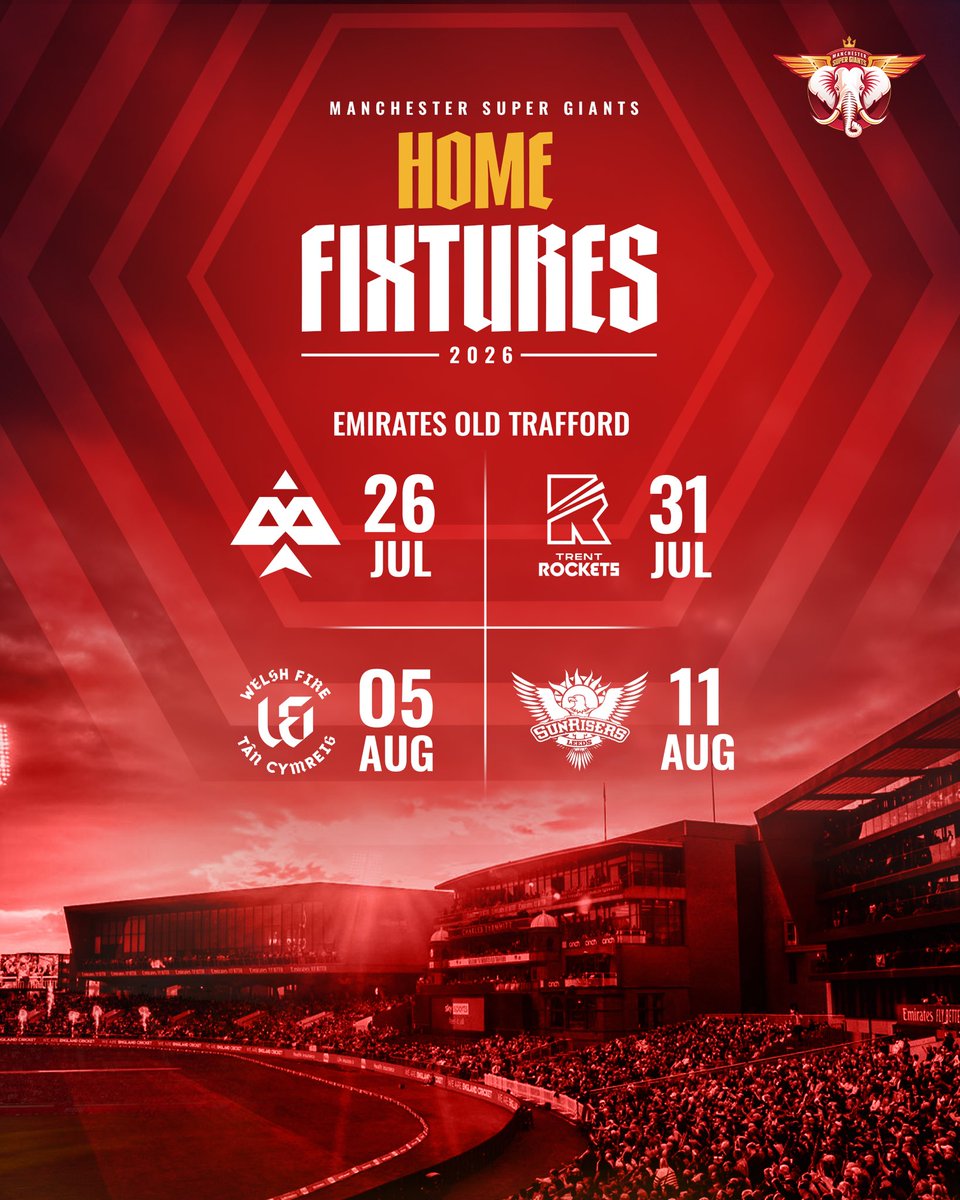 The Emirates Old Trafford awaits 🤩🏏

Which fixture are you the most excited for? 💭