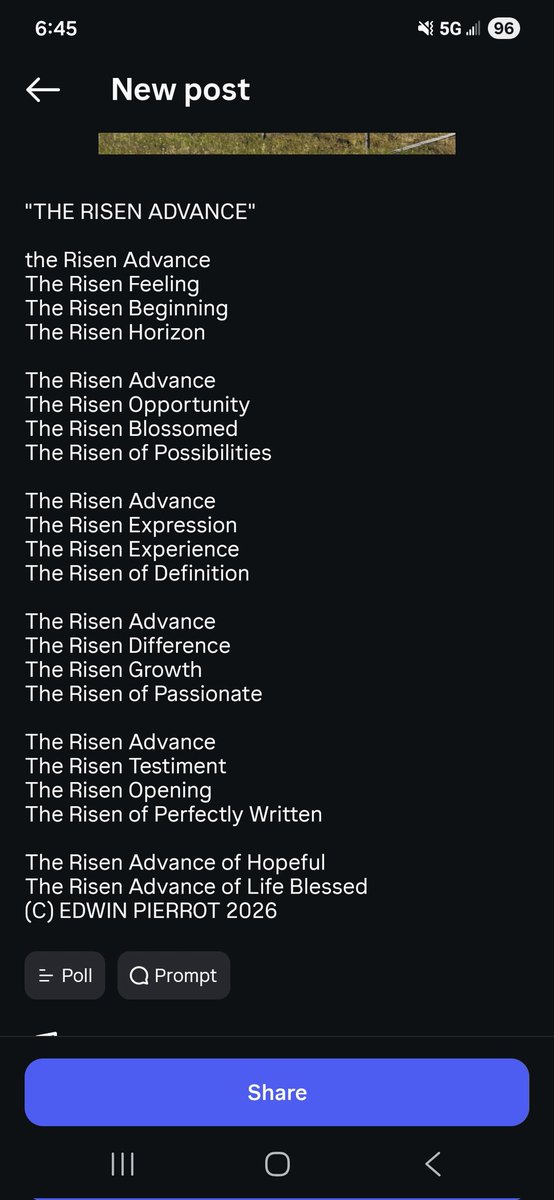 edwinpierrot13's tweet photo. "THE RISEN ADVANCE"
#Poetry #Poem #Songwriting #CountryMusic #Inspiration #Motivation #weekendwisdom #saturday #GoodMorning #Alberta #WildroseCountry #Canada #SouthernAlberta #mountainview #ExploreAlberta #CanadianPrairies #OpenPrairies #RockyMountains #CanadianRockies https://t.co/BUzuN9CvK2