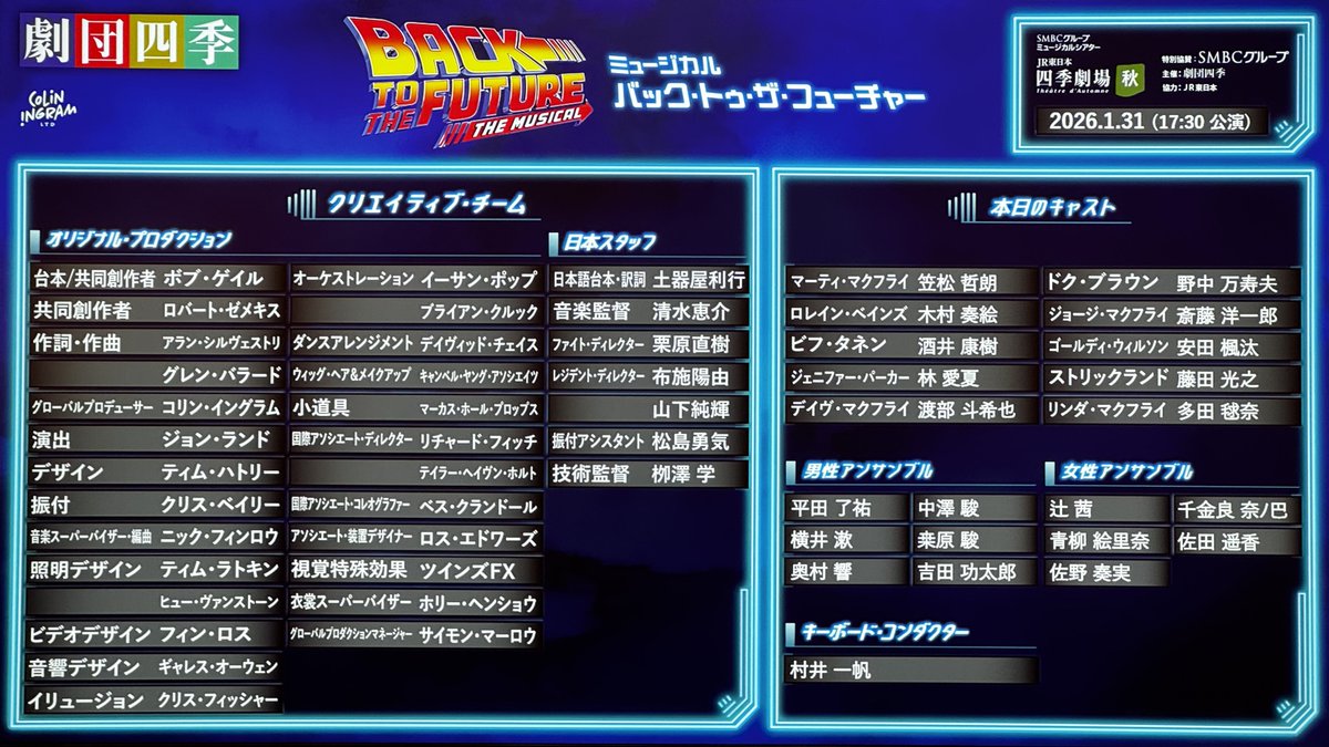 mayumooooooo's tweet photo. タイムトラベル完了🕰️🚘⚡️
#劇団四季 #BTTF #バック・トゥ・ザ・フューチャー https://t.co/I9s5ANe9rT