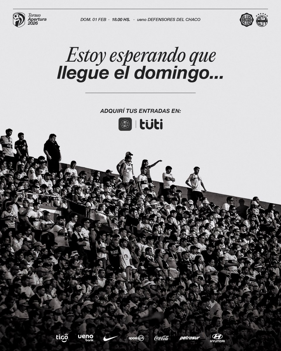 🎶 𝑷𝒂𝒓𝒂 𝒊𝒓 𝒂 𝒍𝒂 𝒄𝒂𝒏𝒄𝒉𝒂, 𝒂 𝒗𝒆𝒓 𝒂 𝑳𝒂 𝑶...

El Defensores nos espera.

Adquirí tu entrada y hagamos que sea otro domingo inolvidable, alentando al Rey de Copas.

💪🏻 Ingresá a nuestra App y asegurá tu lugar lo antes posible.

🤍🖤🤍