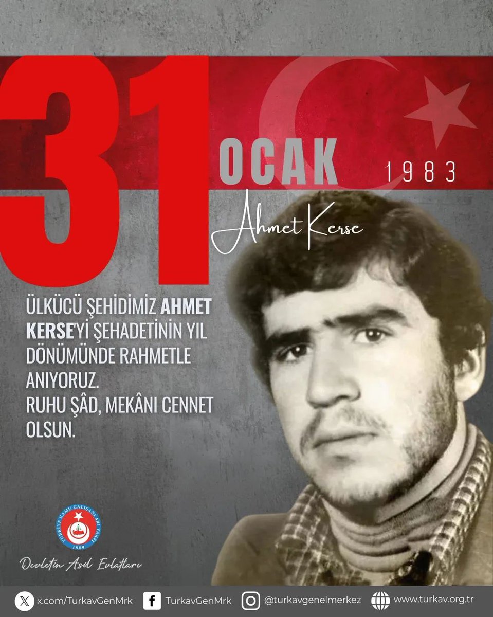 Şehadetinin Yıl Dönümünde Ülkücü Şehidimiz Ahmet KERSE'yi Rahmet, Minnet ve Dualarla Anıyoruz.
Ruhu Şad, Mekanı Cennet Olsun.