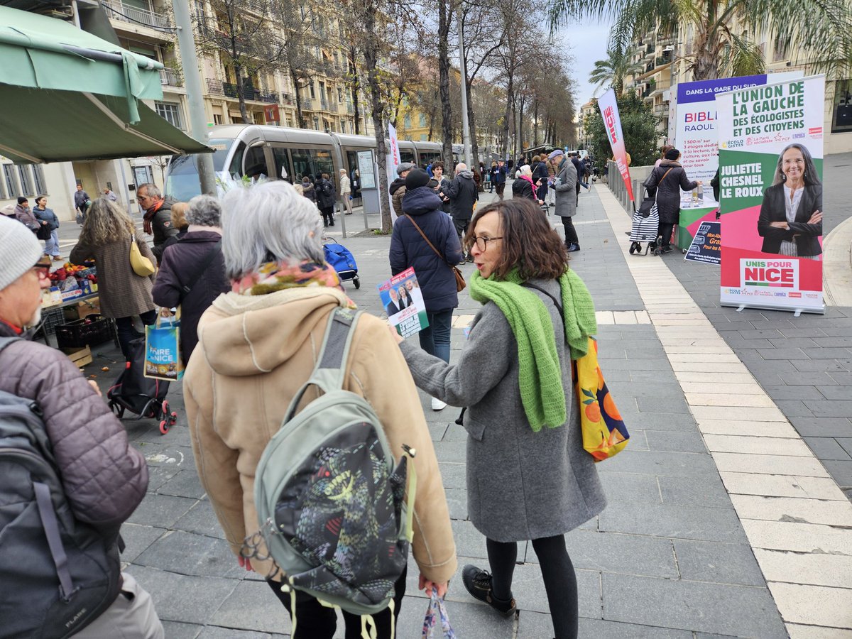 À la rencontre des Niçois pour leur présenter les propositions de la liste <a href="/UnisPourNice/">Unis pour Nice</a> (rassemblement de la gauche et des écologistes) conduite par <a href="/JulietteChesnel/">Juliette Chesnel-Le Roux</a> !
