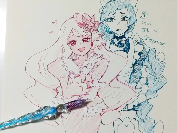ガラスペンで初描きするユカリ様とハルジオさん