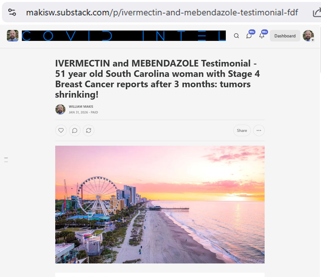 最新文章：伊维菌素和甲苯咪唑的见证——一位51岁的南卡罗来纳州女性，患有4期乳腺癌，3个月后报告：肿瘤缩小了！

如果人们知道主流肿瘤学家会把事情搞得多么糟糕就好了！

故事
一名51岁的南卡罗来纳州...