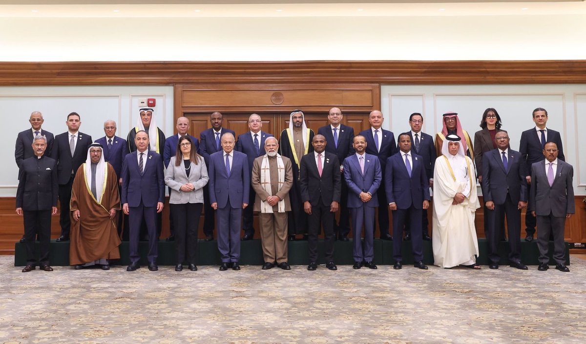 Delighted to receive the Foreign Ministers and delegations of the Arab League today. The Arab world is a part of India’s extended neighbourhood, linked by deep civilisational bonds, vibrant people-to-people connections and enduring brotherly ties, as well as a shared commitment