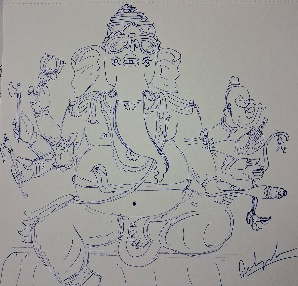 Ganapati in gentle lines,
removing obstacles, one curve at a time.

#Ganapati #Ganesha #GanapatiBappaMorya