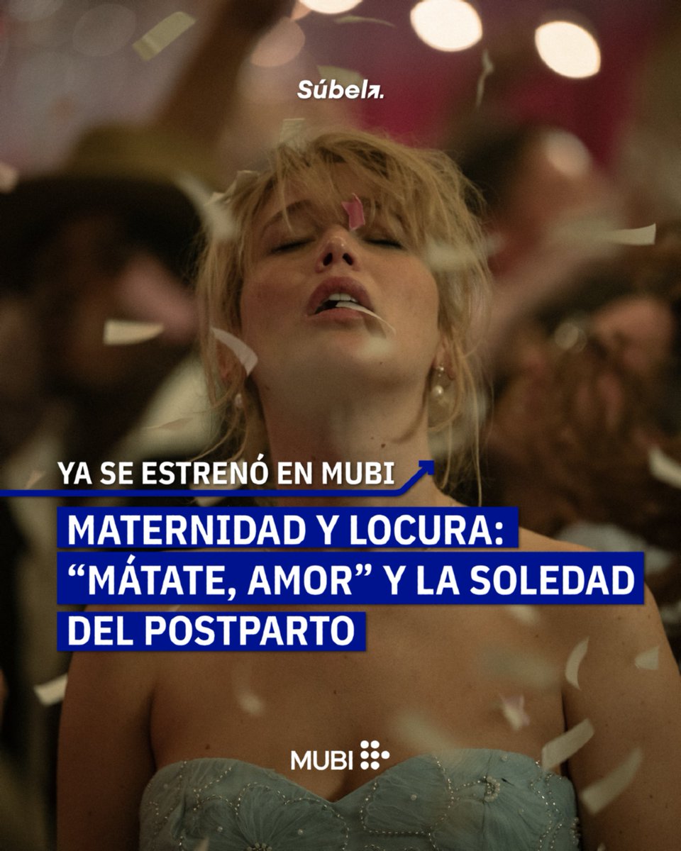 subelaradio's tweet photo. Llega a Mubi "Mátate, amor", protagonizada por Jennifer Lawrence que relata la historia de una joven que se muda a una remota casa en el campo junto a su marido, pero sus sueños de escribir la "gran novela americana" se ven interrumpidos por el nacimiento de su primer hijo🎬 https://t.co/2NkCMgmDjw