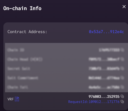 luckyx_game's tweet image. Verification doesn’t end with a single round.

Each hash chain epoch on LUCKY X is archived with its full commitment data — including chain head, chain tail, salt commitment, and VRF reference.

This allows past periods to be reviewed and reasoned about as a whole, not reduced to