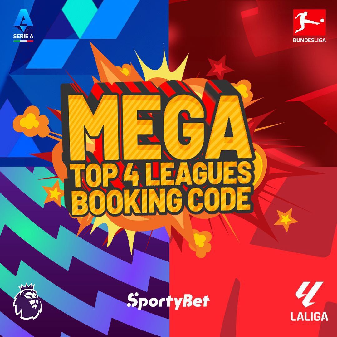 SportyBet's tweet image. 🚨 TOP 4 LEAGUES MEGA BOOKING CODE ALERT! 🚨

🔥 45+ ODDS 🔥 - Today's Match at 2:30 PM GMT!

Booking Code: J87R50 👉🏾 sportybet.com/?shareCode=J87…

💰 Don't miss your chance to score big this weekend!

#MegaOdds #Top4Leagues #SportyBet