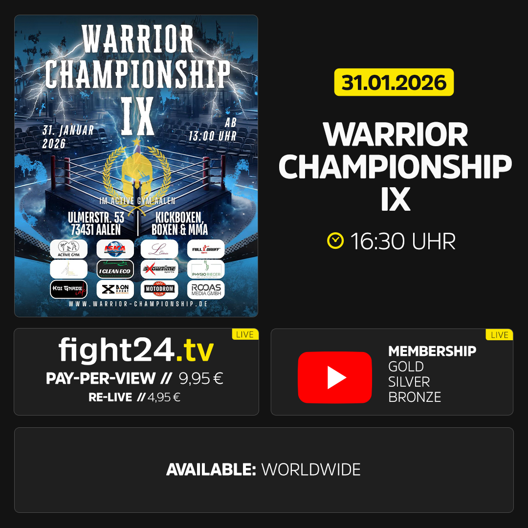 Heute geht's nach Aalen ins Active Gym, wo bei der Warrior Championship IX Haudegen und solche, die es werden wollen, die Klingen kreuzen. Ab 16:30 Uhr sind wir für Euch live! #activegym #aalen #k1 #boxen #mma
📺 loom.ly/Uyd2jYY