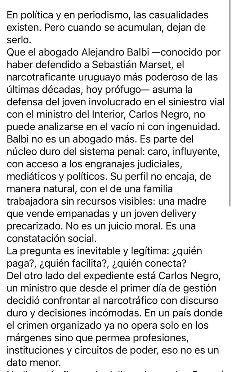 zully_silva's tweet image. 🗣️Comparto esta reflexión sobre la defensa de Balbi y su demanda contra el Ministro Carlos Negro. 

Vale la pena leerla👇