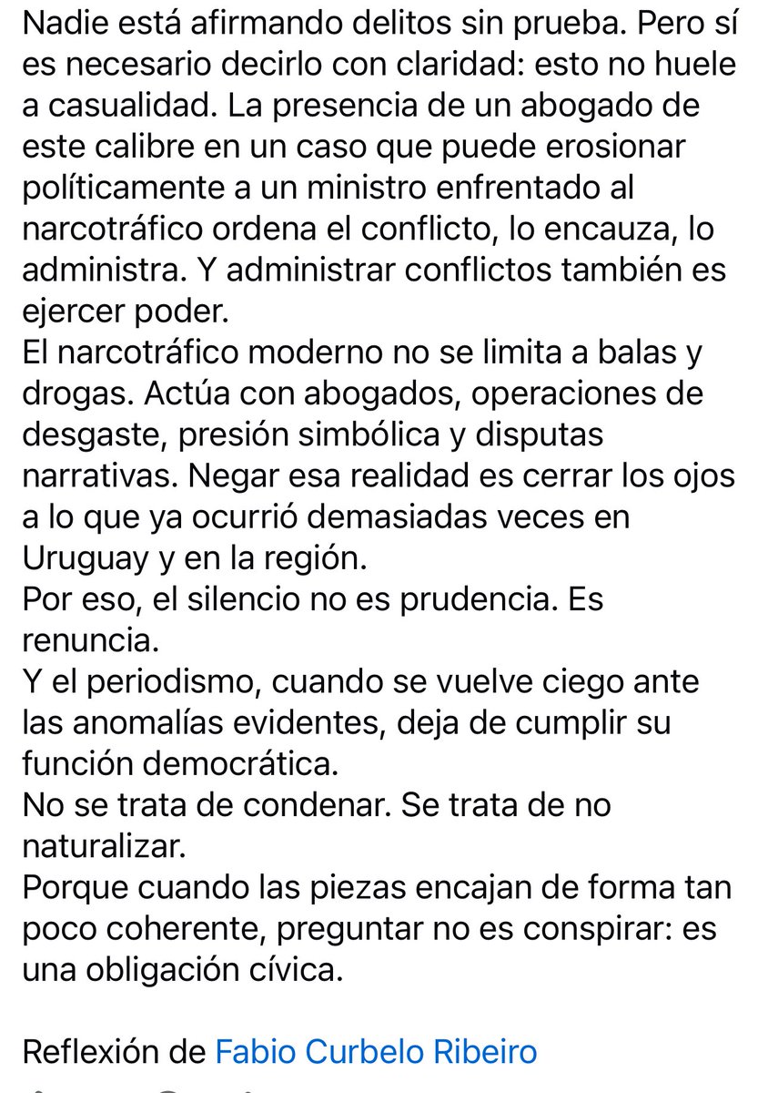 zully_silva's tweet image. 🗣️Comparto esta reflexión sobre la defensa de Balbi y su demanda contra el Ministro Carlos Negro. 

Vale la pena leerla👇