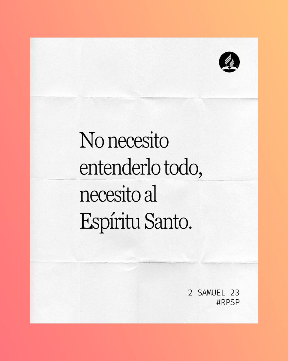 2 Samuel 23:
«Dios hizo un pacto conmigo; un pacto seguro... que durará para siempre». Esto es todo lo que necesitas entender: El Señor ha hecho un pacto contigo.
Que el Espíritu Santo te guíe hoy a los pies de Jesús quien te dará el agua viva para calmar tu sed.
#RPSP