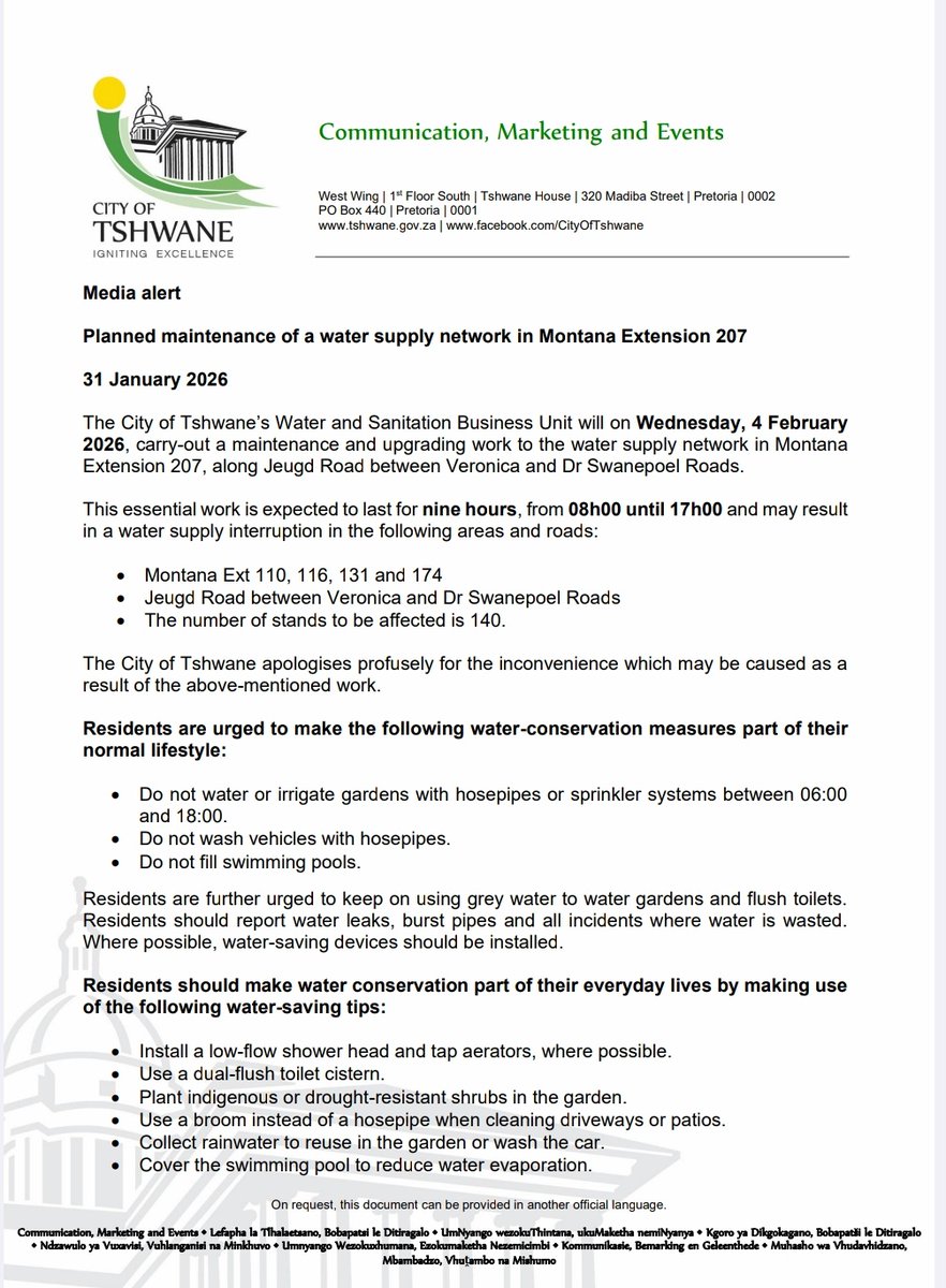 City of Tshwane tweet media