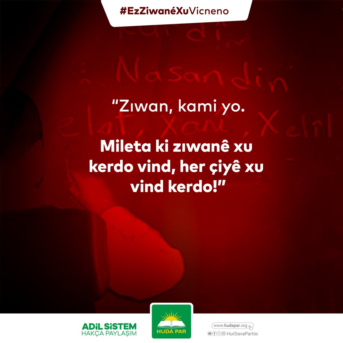 “Ziwan, kami yo. Mileta ki ziwanê xu kerdo vind, onun çiyê xu vind kerdo!”

#AnaDilimiSeçiyorum