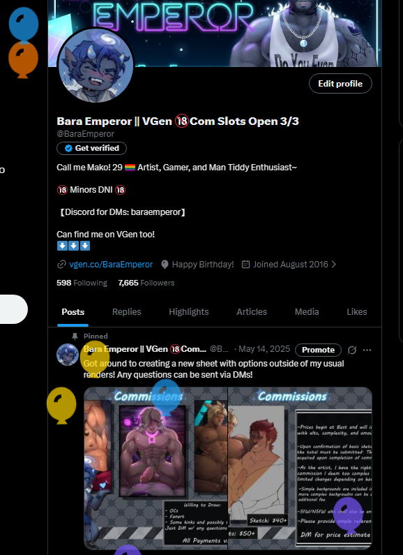 Bara Emperor || VGen 🔞Com Slots Open 3/3 tweet media