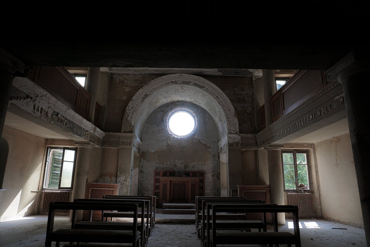 An abandoned monastery in the mountains of northern Italy, used as a hospital and for ammunition storage in WWII