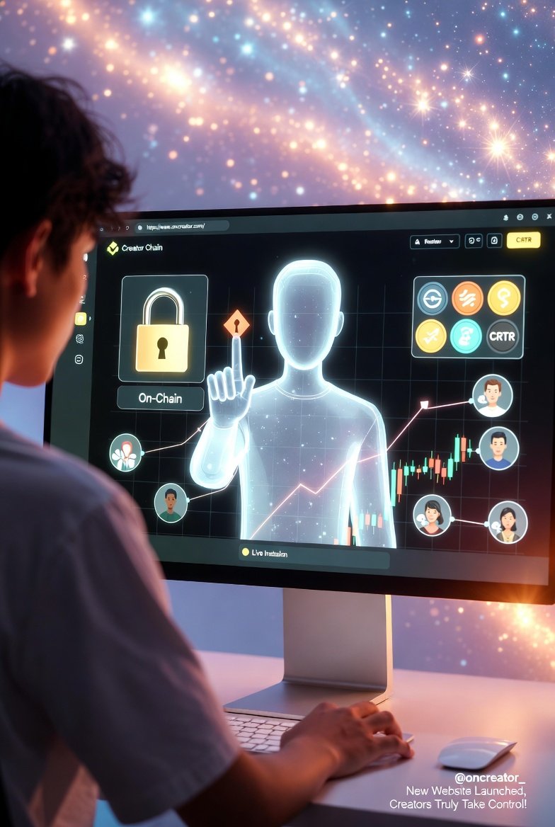 CRTR 即将 launch， <a href="/oncreator_/">Creator</a> 的新网站上线。

官网 oncreator.com 。
页面干净、直观，avatar 展示、on-chain 工具、社区治理这些元素摆在那儿，一眼就懂：Creator Chain 不是又一个泛泛的 L2，而是专门为创作者量身做的链。

它能让你用 avatar