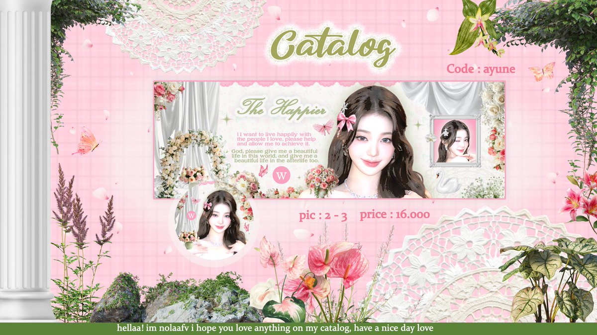 nolaafv's tweet image. ་   help rt please, thank you

 ♡‌  halloww teman teman, aku mau optip (open titip) spesial harga untuk anak barukku di bawah ini 🕊️ ada layout, wabis dan qr deco . . . untuk harga dan form bisa dilihat di ALT

 🌷

#zonauang