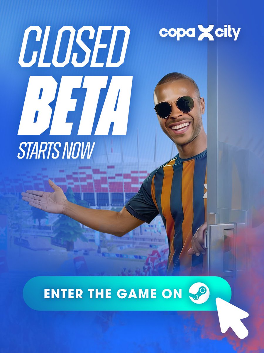 CopaCityGame's tweet image. A huge thank you for participating in our closed beta tests! Your activity and feedback on Discord are invaluable to us.

A little surprise for our X followers:
1️⃣ Reply to this post
2️⃣ We’ll pick 10 winners to receive a Beta Key via DM!

Want more chances? Head over to our