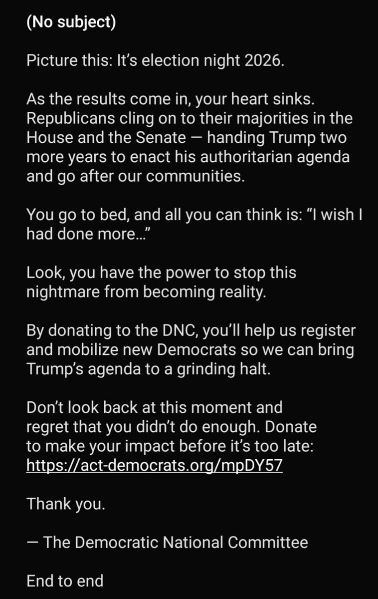anthonyzenkus's tweet photo. The Democrats - who just CAVED on continuing to fund TRUMP'S GESTAPO - just sent an email BLAMING YOU if Republicans win in the midterms unless you SEND MORE MONEY NOW. The fucking gall. https://t.co/Gy5zu5kqP3