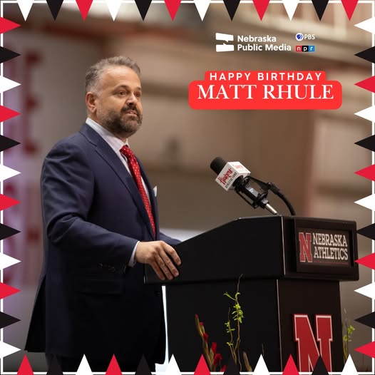 BigRedWrapUp's tweet photo. Wishing a very happy birthday to @HuskerFootball Head Coach @CoachMattRhule! Wishing you a year full of wins, growth, and plenty of reasons to celebrate 🎂🎉🏈 https://t.co/FcmM9R3XWg