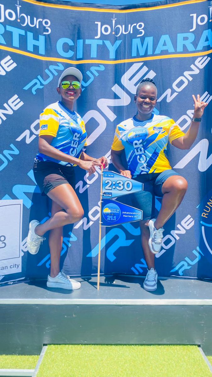 JHB_Harriers's tweet image. Mrs. Boj &amp;amp; Tendani are ready to pace our 21.1km Sub 2h30 bus at Run Zone Joburg North City Marathon tomorrow! 😎 🏃🏿‍♀️ 🏃🏿‍♀️ 💨  Joiner wena!! 🥳 🎉 

Thanks, @runzoneac, for having us. The pacers T-shirts are beautiful.👌🏾

#johannesburgharriersac #joburgnorthcity #runnerscommunity