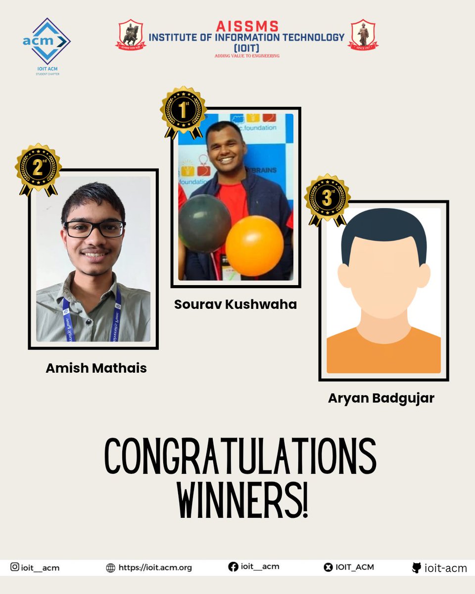 IOIT_ACM's tweet photo. 💻 GLIMPSES | Bit by Bit

A quick look at Bit by Bit, an offline coding competition organized at AISSMS IOIT, where students took on real-time programming problems and applied logic, speed, and accuracy to solve them. https://t.co/9mIR2MQza6