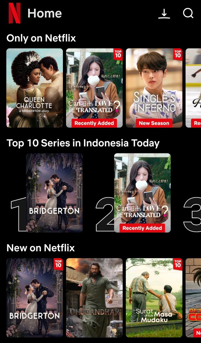 FINALLYY akhirnyaa 😭😭😭

Bridgerton #1 in Indonesia too!!! 🪁