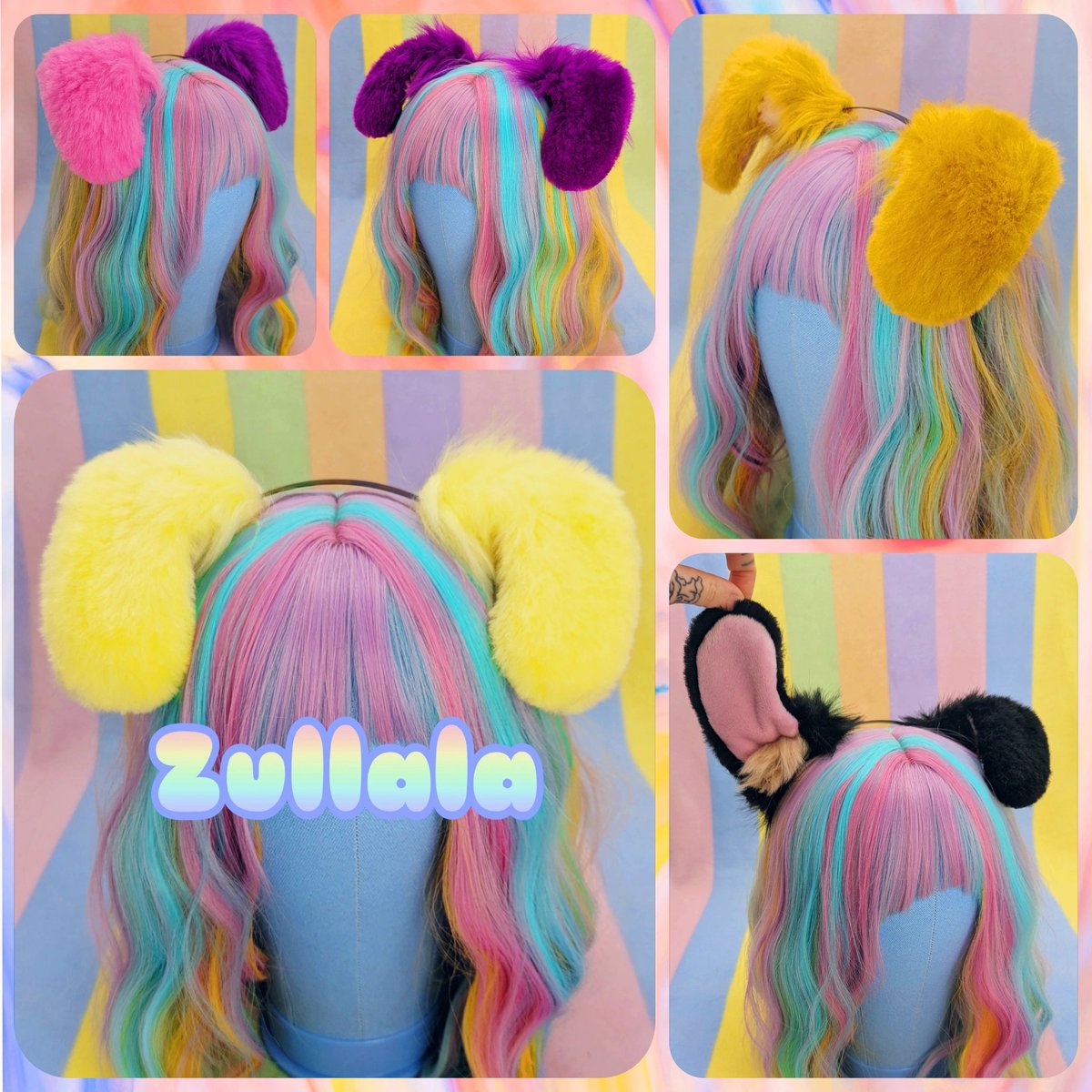 ZullalasShop's tweet photo. I have some ready to ship puppy ears available in my shop along with a build your own opossum/rat set! 

#kemonomimi #furryartwork #handmade #Colorful https://t.co/Go6FVPN12b