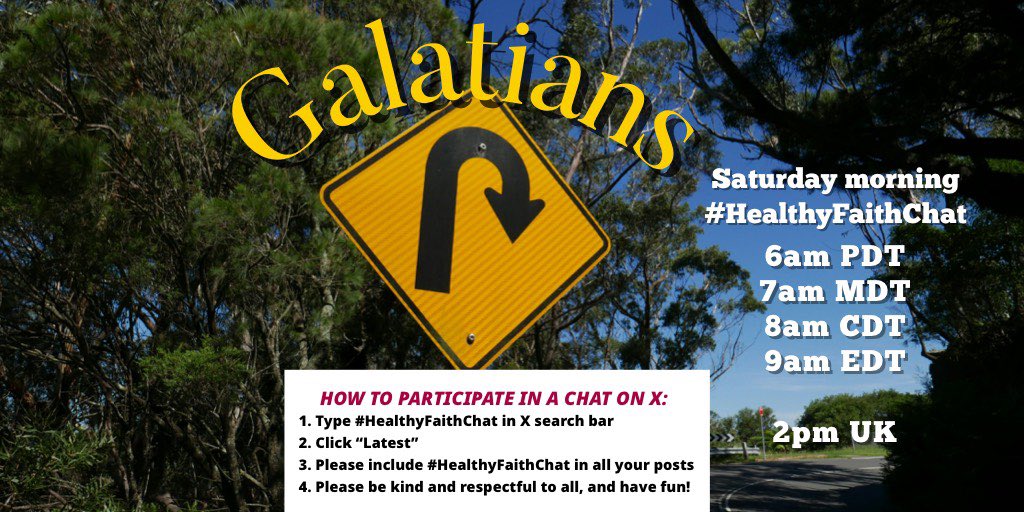 Get ready for our #HealthyFaithChat starting at the top of the hour!
Hot topics today from Galatians 2:11-21.

I'll post questions.
You post the hashtag with your responses.

Don't miss it!
And bring coffee! 🤓☕️📖