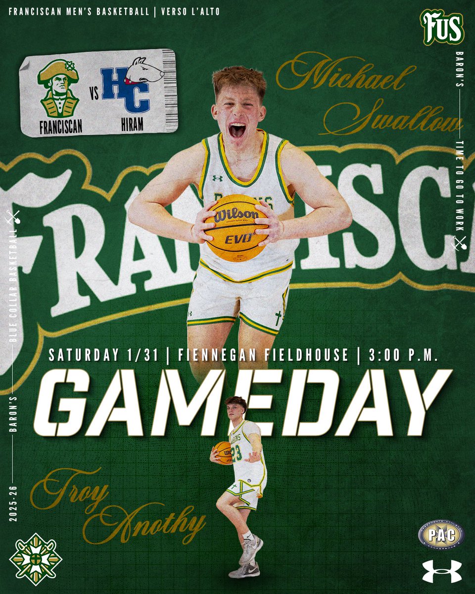 It’s GAMEDAY in Steubenville!

🆚Hiram
⏰3:00 P.M.
📍Finnegan Fieldhouse
📺 pacdigitalnetwork.com/franciscanu/
📊 franciscanathletics.com/sidearmstats/m…