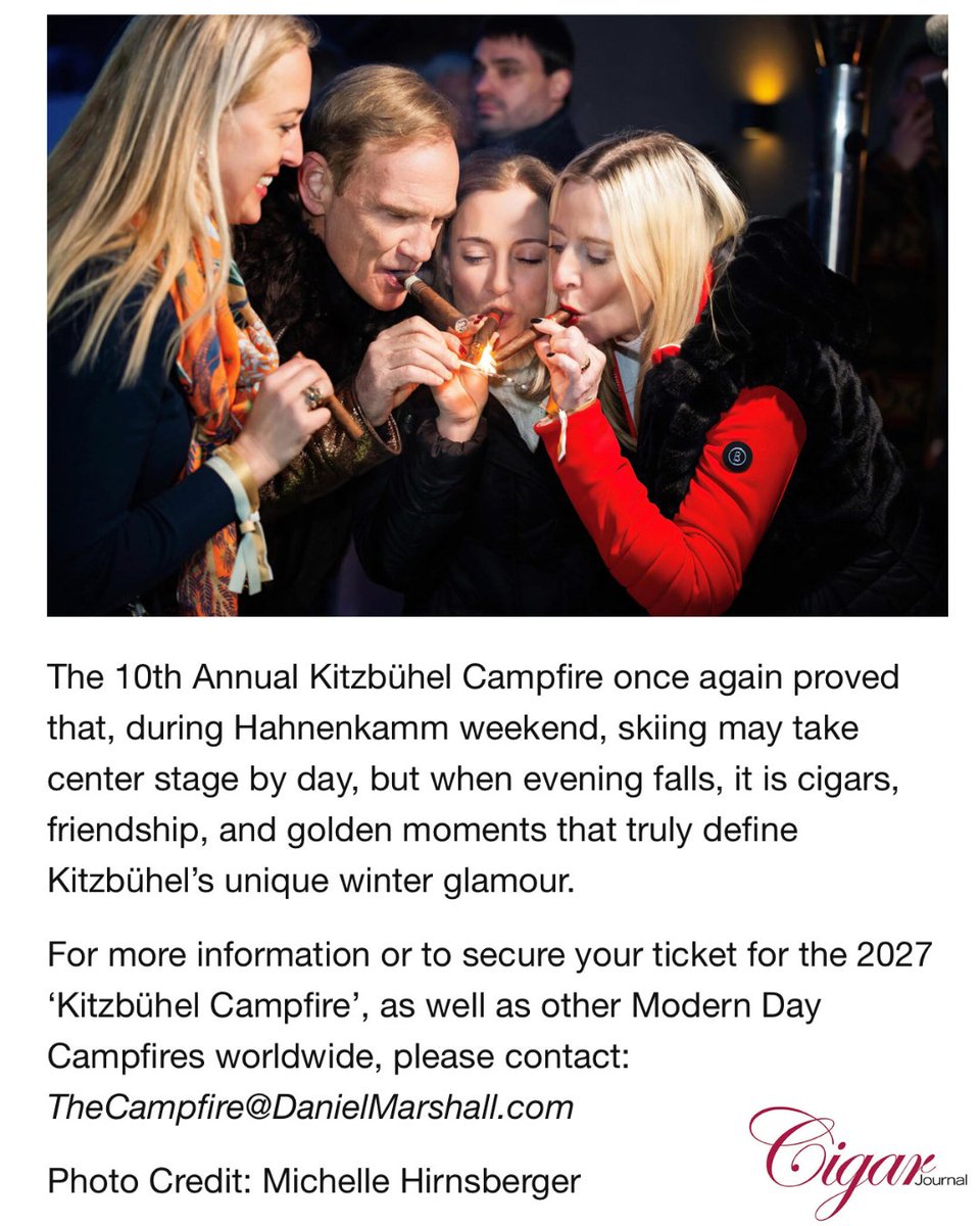 Reporting by @cigarjournalmag - Last Saturday at The Daniel Marshall 10th Annual "Kitzbuhel Campfire" at the Daniel Marshall Cigar Lounge, Kitzbuhel Country Club, Austria @kitzbuehel_country_club