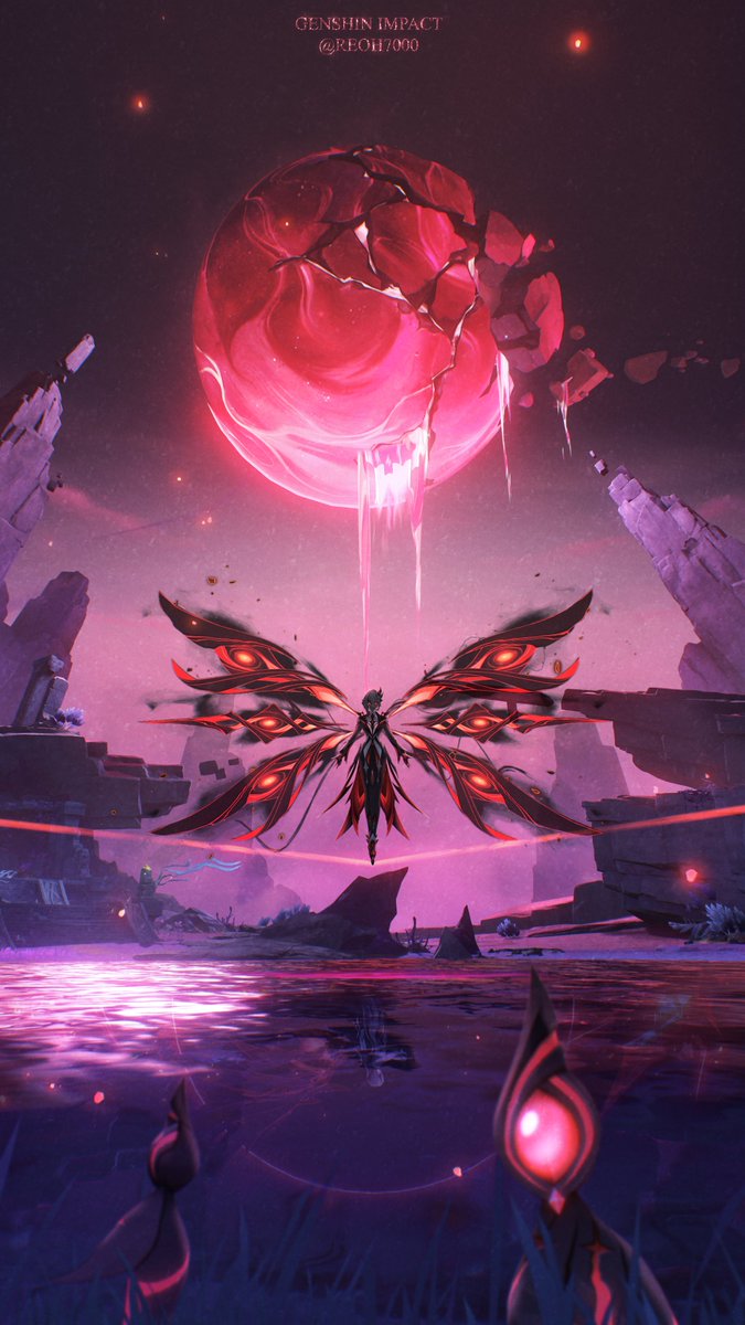 Iridescent Moon and Crimson Moon