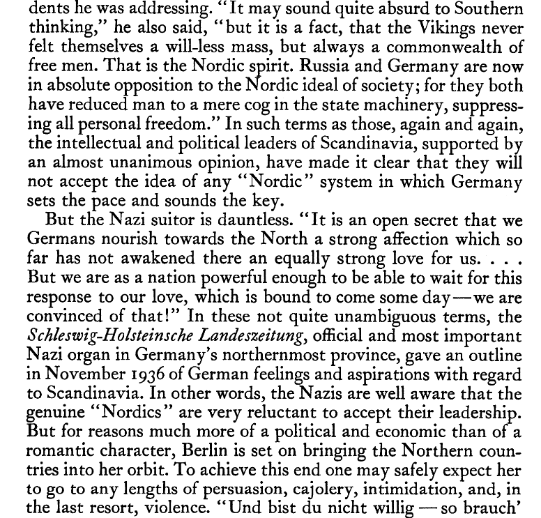 lionel_trolling's tweet photo. Interestin in re @christopherrufo's complaints about Nordic resistance to ICE in Minneapolis - a Foreign Affairs article in 1937 on Scandinavian imperviousness to Nazi ideology despite the Nazi fetishization https://t.co/tsa1NM7qSl