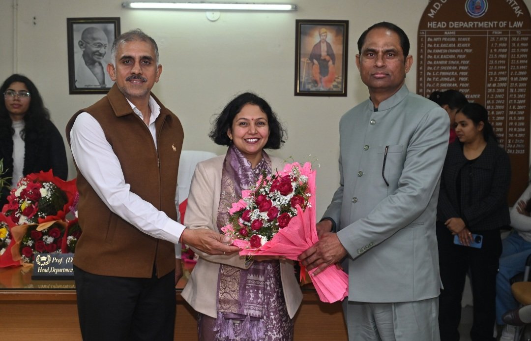 Congratulations to Prof. (Dr.) Sonu for her new inning as Head, Department of Law, M.D.U., Rohtak.
