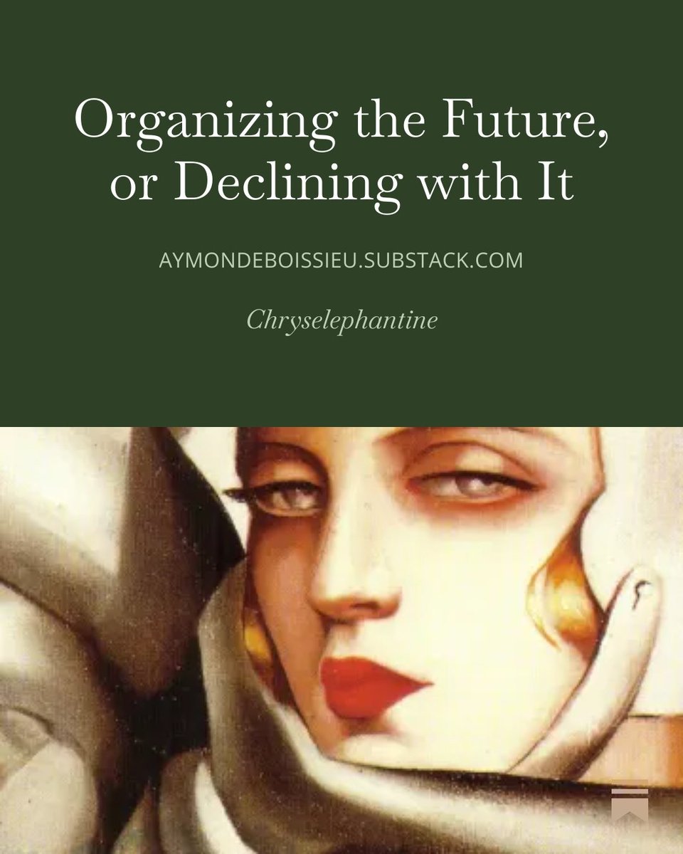 Le futur ne s’attend pas, il s’organise.

Ou on le construit activement, ou on le subit dans le déclin. La droite se doit de proposer un projet positif et auto-porteur pour la modernité, sous peine de continuer à se voir imposer le projet de la gauche.

 open.substack.com/pub/aymondeboi…