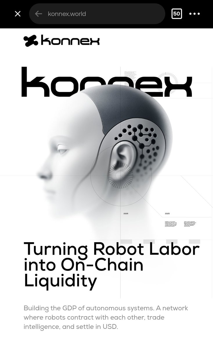 Yoo CT 🖖
 Let's talk about konnex today.

 <a href="/konnex_world/">Konnex</a> is building a robotic AI agent that think, act, moves like human.

One click to submit task and watch your robot sign smart contract, requesting ai model, and distributing rewards with Proof of physical work.(PoPW)

GM CT.