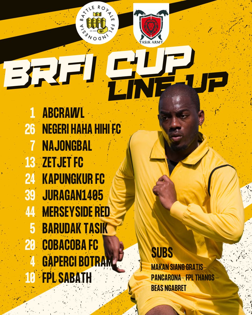 The Real Final Kepagian

PREDIKSI JUARA CUP RED <a href="/LigaBRFI/">Battle Royale FPL Indonesia</a>

Mari kita bicara fakta.

Dengan format "Yang Kalah = Lolos", cup ini sepertinya emg dicetak khusus buat Tasik Army dan <a href="/SambatFPL/">Sambat FPL</a>.

Kenapa? Karena skill utama mereka adalah konsisten nge-zonk tiap Gameweek. 📉

1/2