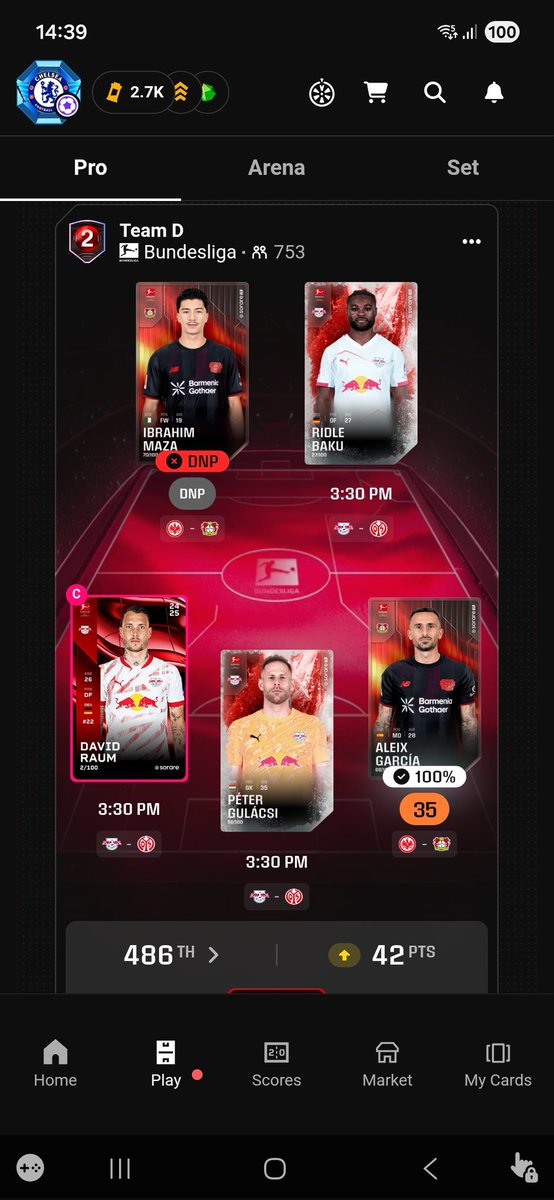 MarcusMSNnilsen's tweet photo. On the fifth streak and already one lineup down before a ball is kicked. I love DNPs😀 Makes the game fun... Why cant players who is predicted to start, but is fully out after the deadline. Get changed with a player from the same team and posision? Well well🫡 @sorare @ni2las https://t.co/yZ2MB9wn7p