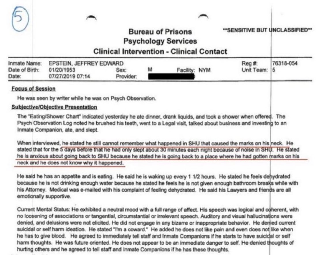 🚨 🇺🇸 🇮🇱 Epstein was AFRAID to return to the cell he was found dead in, due to waking up with *strangulation* marks around his neck he couldn't explain…

Kash Patel lied.