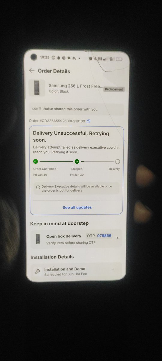 _sumit_thakur__'s tweet photo. @flipkartsupport @Flipkart Please confirm where the product is available and ensure delivery of a proper, undamaged refrigerator by tomorrow (day end).
If this is not resolved, I will be forced to approach the Consumer Court. https://t.co/WbdJohbBK3