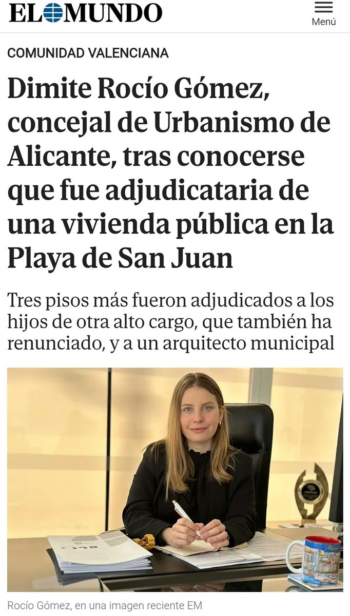 Los motivos de la dimisión de Rocío Gómez resumen a grosso modo la "vocación de servicio" de los políticos: servicio a sí mismo y a sus parientes en vez de al prójimo. O lo que es lo mismo, vocación de servirSE 💰