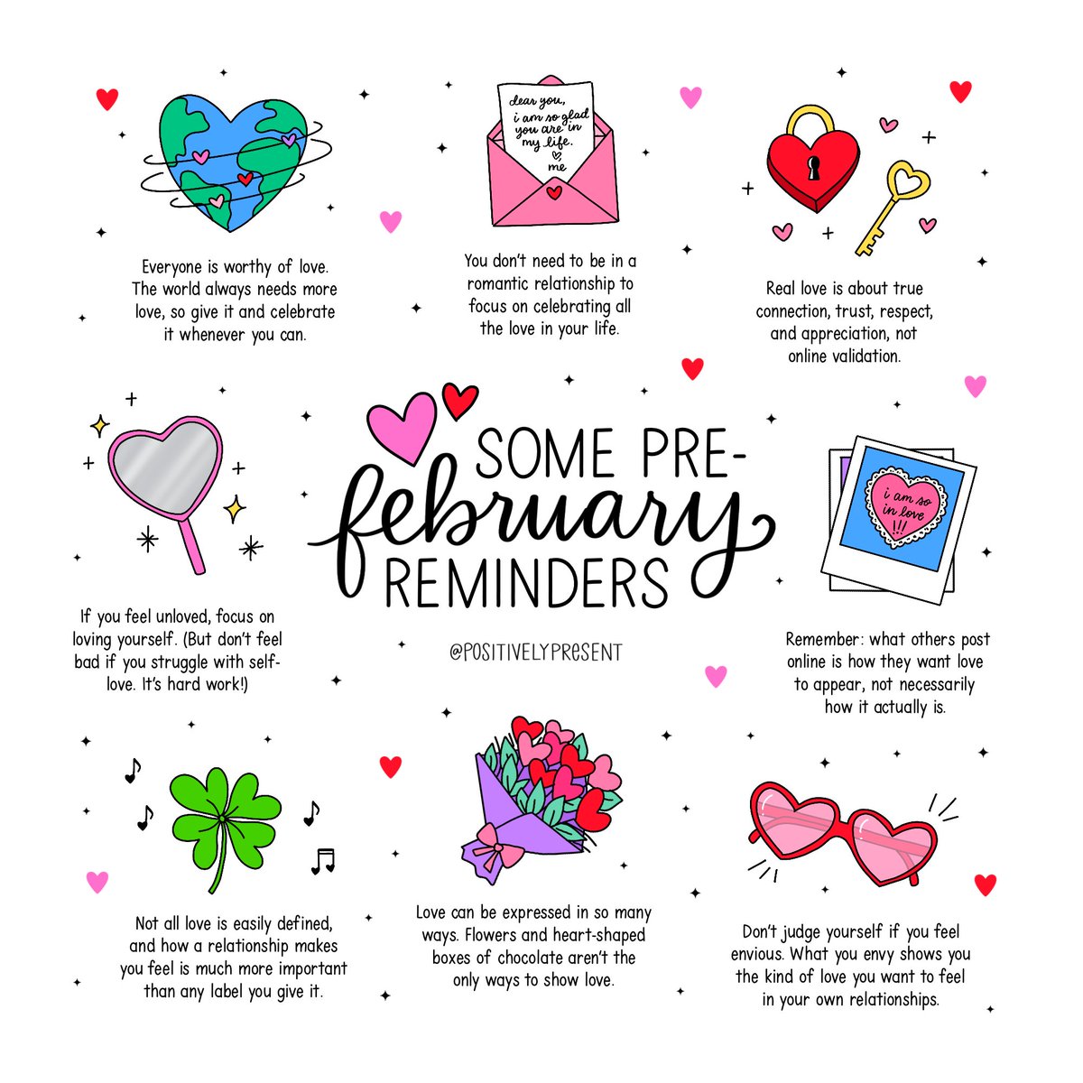 positivepresent's tweet photo. Pre-February reminders! 💘 https://t.co/nlkAJS74nQ