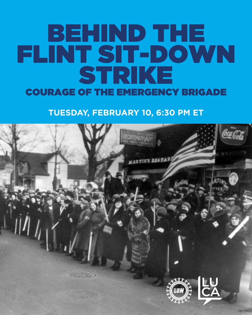 Women have always been organizers, protectors, strategists, and leaders. The Emergency Brigade was on the front lines of the 1936–37 Flint Sit-Down Strike and helped secure the UAW’s first major victory! Join us on Feb 10 at 6:30 PM ET.  
Register: actionnetwork.org/events/sit-dow…