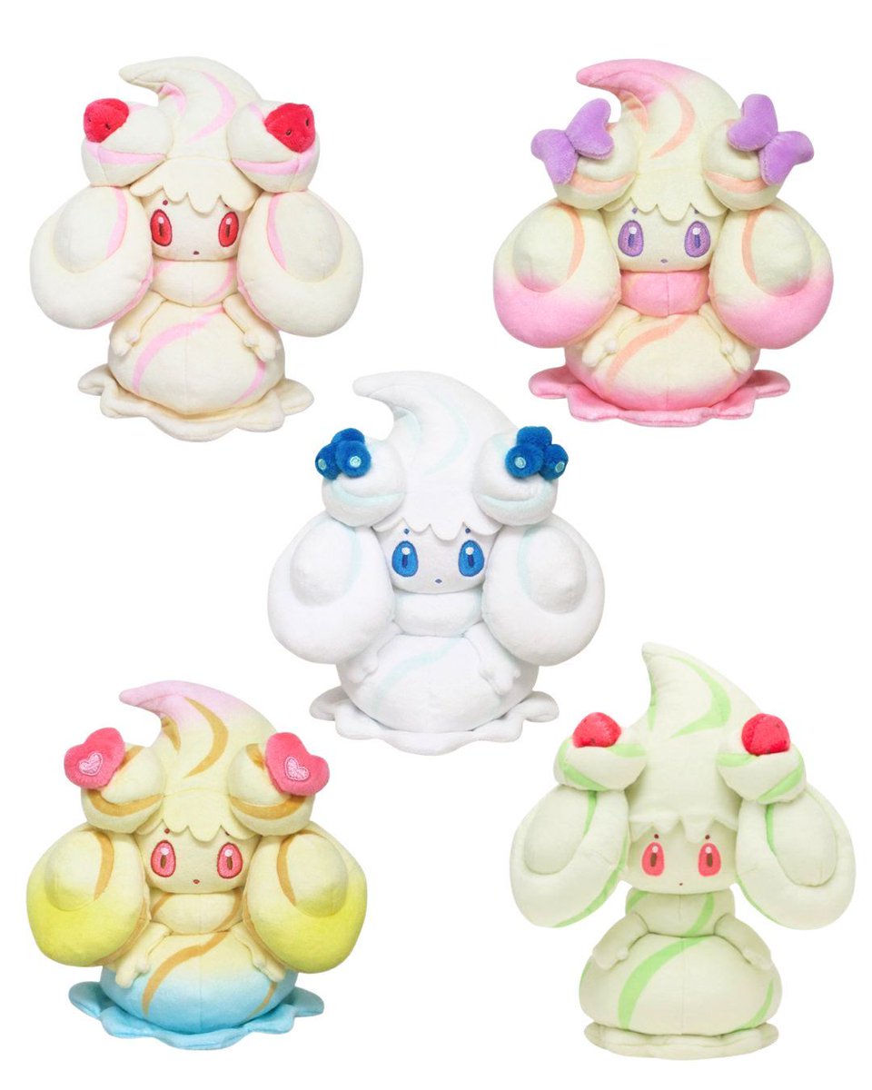 Pokémon ALL STAR COLLECTION - Alcremie Plushies - Salted Cream, Rainbow Swirl &amp; more 🍰✨ Check them out on meccha-japan! 
#Pokemon #Alcremie