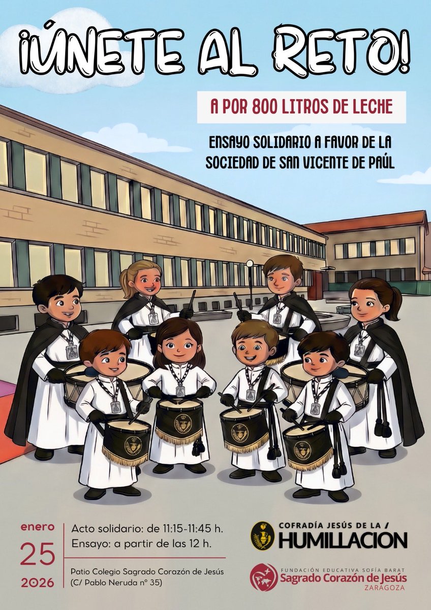 Desde la Vocalía de Obra Social os convocamos al tradicional Ensayo Solidario de la Sección de Instrumentos que tendrá lugar, en las instalaciones del Colegio Sagrado Corazón de Jesús el domingo día 25 de enero a partir de las 11:15.