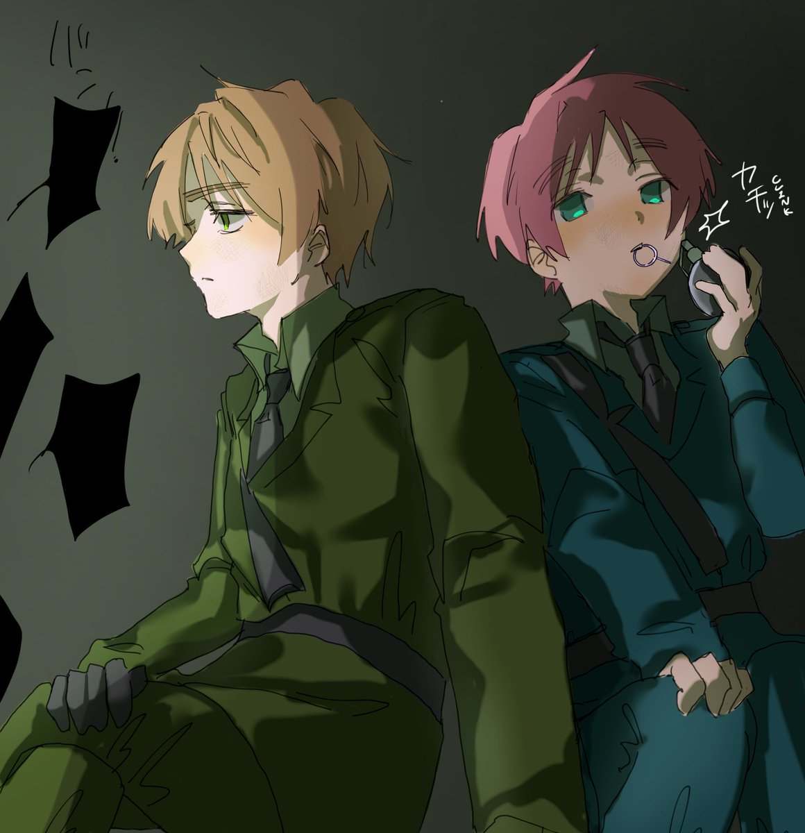 敵がもうすぐそこ
⚠️2P にぴりす 軍人パロディ