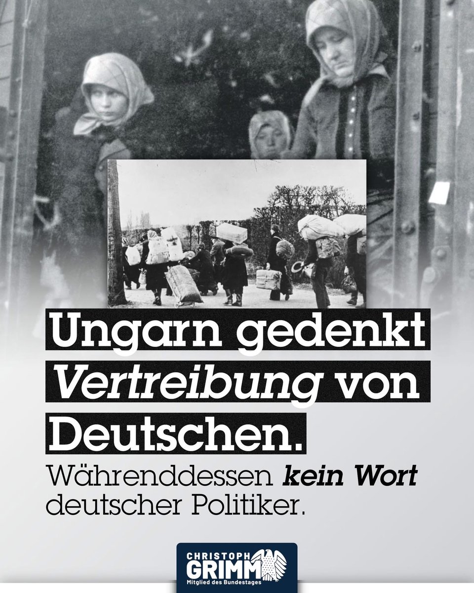 Ungarn gedenkt der Deutschen 🕯 In Deutschland kein Wort. Nur mehr Steuergeld an Leute, die auf ihrem Erbe herumtrampeln. Im Abi eine Randnotiz: Menschen, die man Tätervolk nennt. Vertrieben, getötet, aus der Erinnerung getilgt. - 
Sie hassen das eigene Volk.
