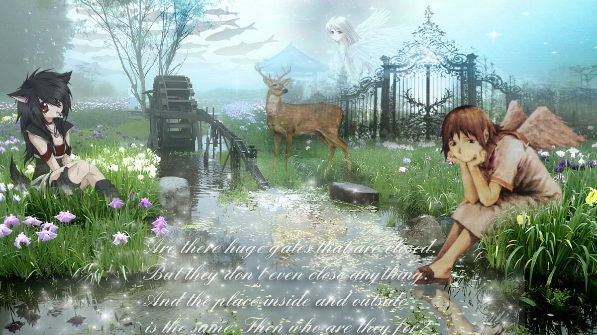 LensVisemar's tweet photo. A vast paradise with closed gates
#dreamcore #dreamlike #animecollage https://t.co/mvHgExIfmP